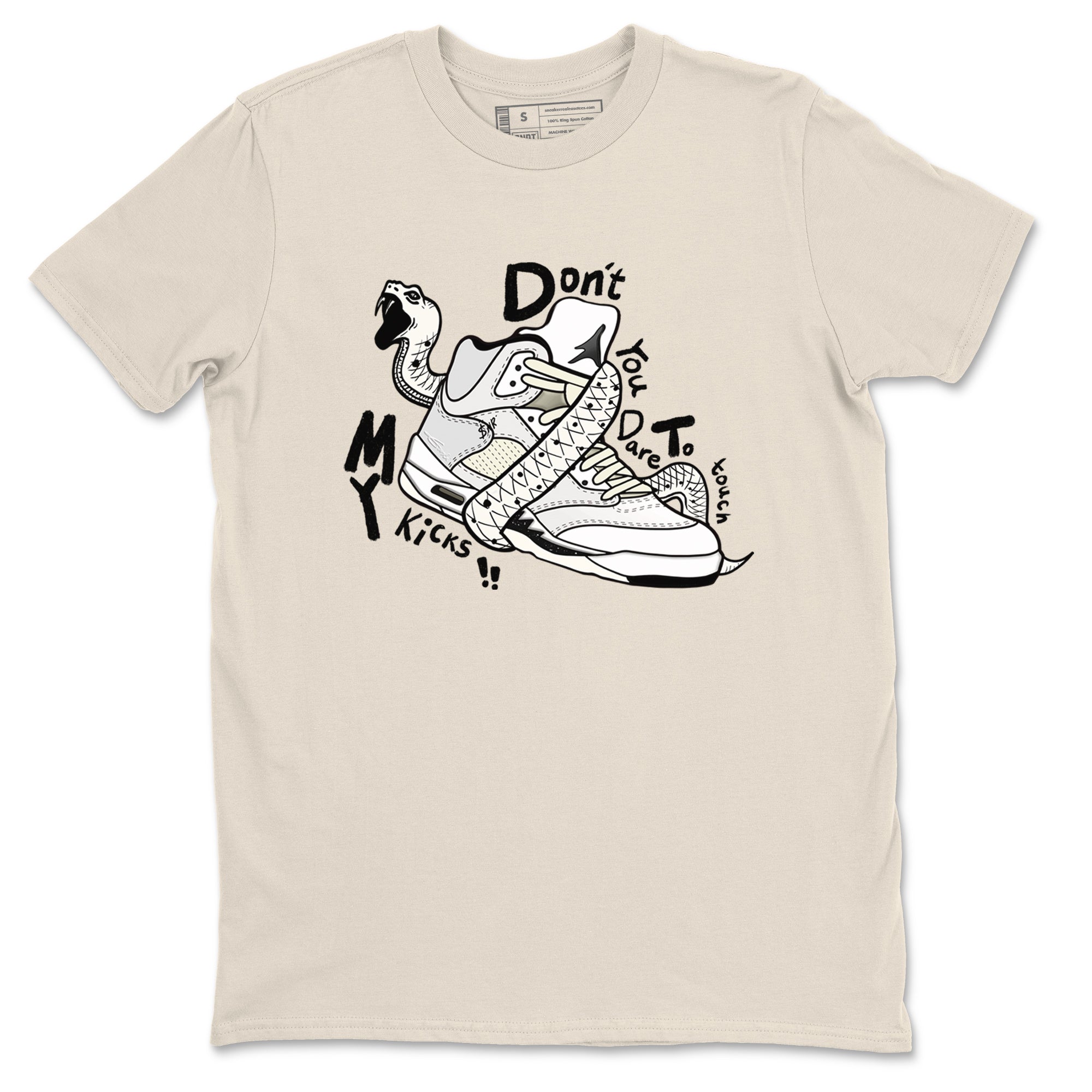 AJ5 Sail shirt to match jordans Don't Touch My Kicks sneaker tees Air Jordan 5 Sail SNRT Sneaker Release Tees unisex cotton Natural 2 crew neck shirt