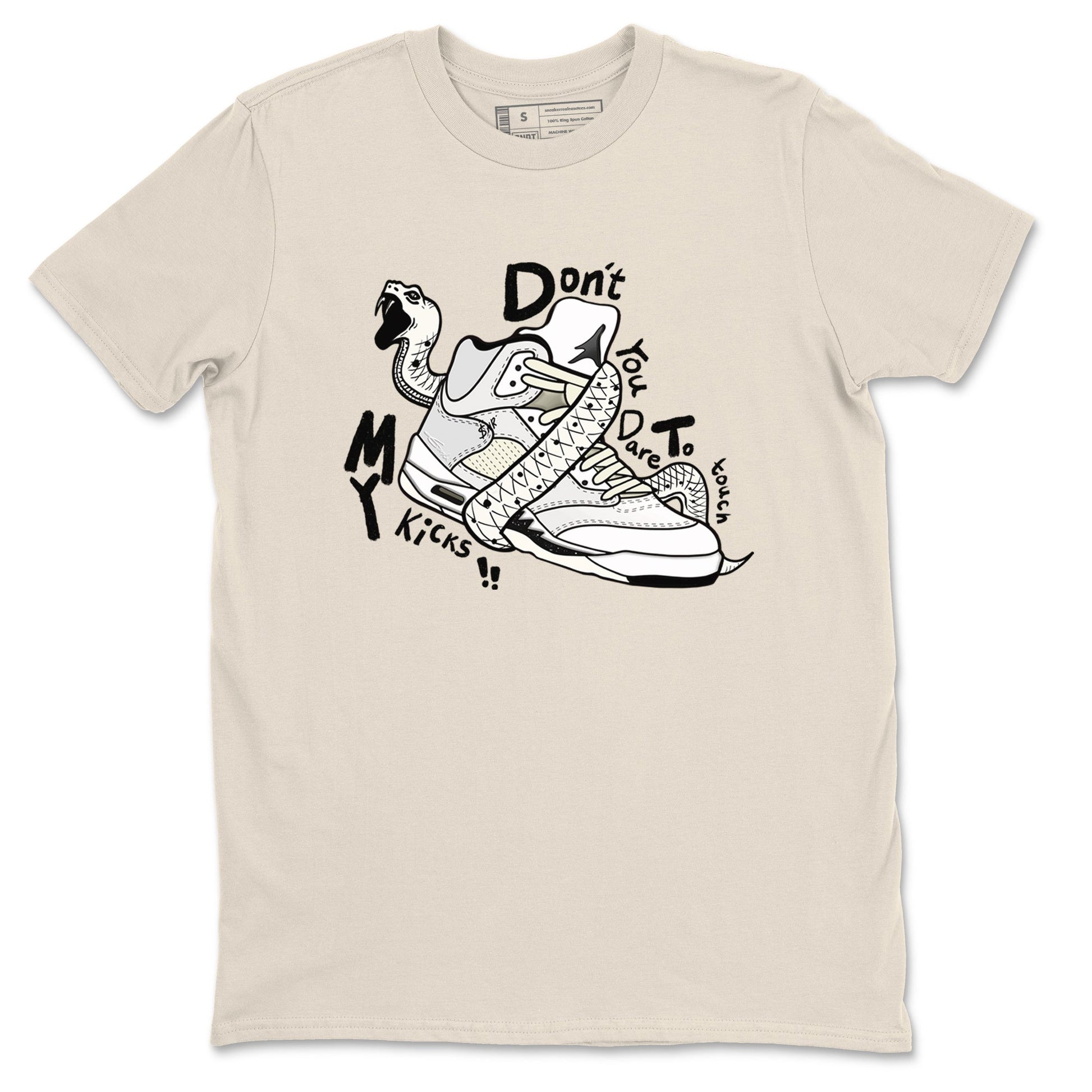 AJ5 Sail shirt to match jordans Don't Touch My Kicks sneaker tees Air Jordan 5 Sail SNRT Sneaker Release Tees unisex cotton Natural 2 crew neck shirt