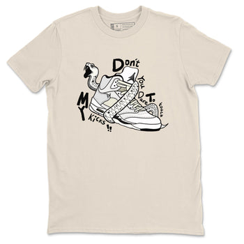 AJ5 Sail shirt to match jordans Don't Touch My Kicks sneaker tees Air Jordan 5 Sail SNRT Sneaker Release Tees unisex cotton Natural 2 crew neck shirt