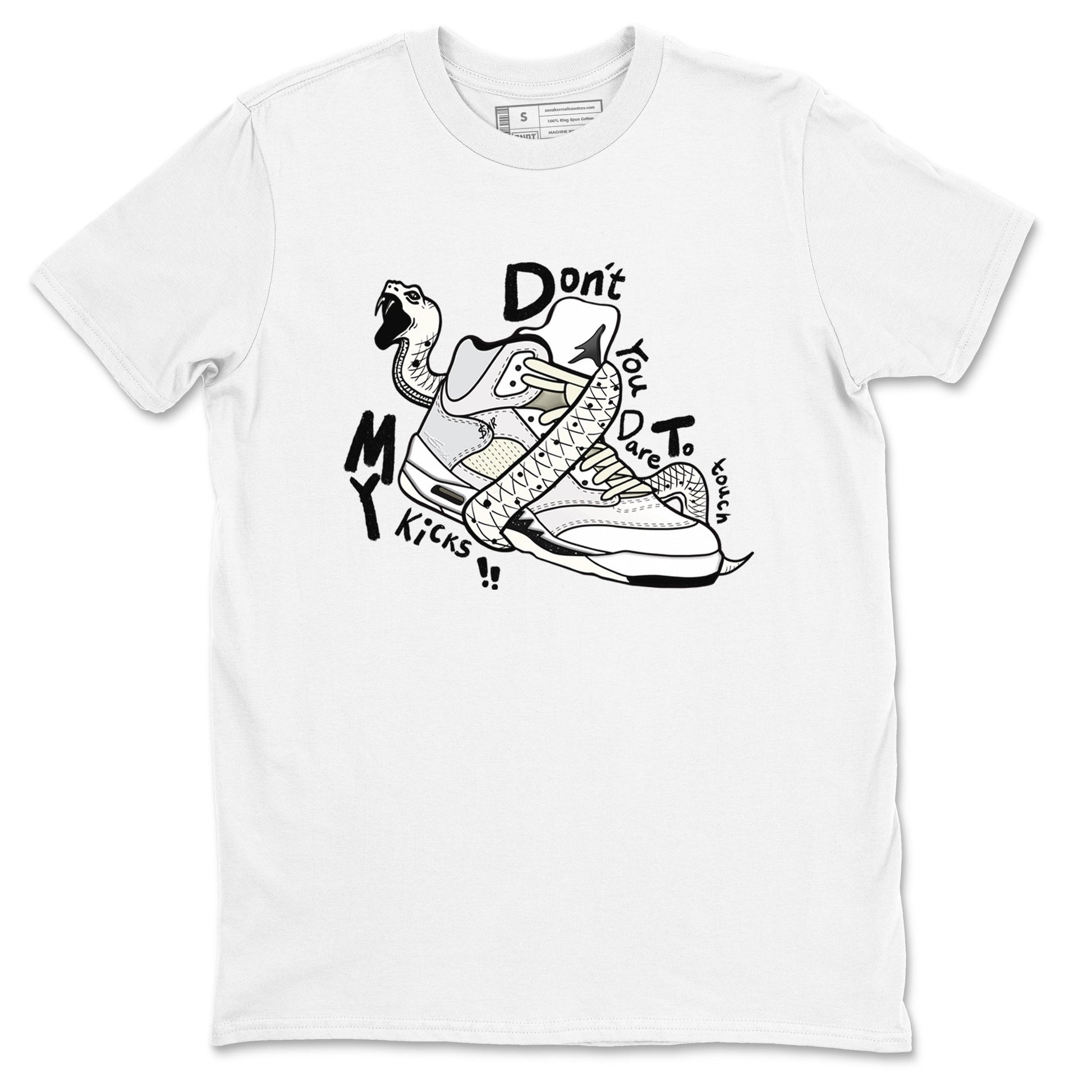 AJ5 Sail shirt to match jordans Don't Touch My Kicks sneaker tees Air Jordan 5 Sail SNRT Sneaker Release Tees unisex cotton White 2 crew neck shirt