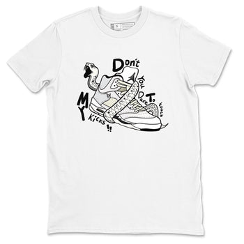 AJ5 Sail shirt to match jordans Don't Touch My Kicks sneaker tees Air Jordan 5 Sail SNRT Sneaker Release Tees unisex cotton White 2 crew neck shirt
