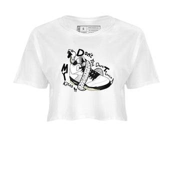5s White Black shirts to match jordans Don't Touch My Kicks sneaker match tees Air Jordan 5 Retro White Black match shoes to clothes SNRT Sneaker Tees unisex cotton White 2 crop tee