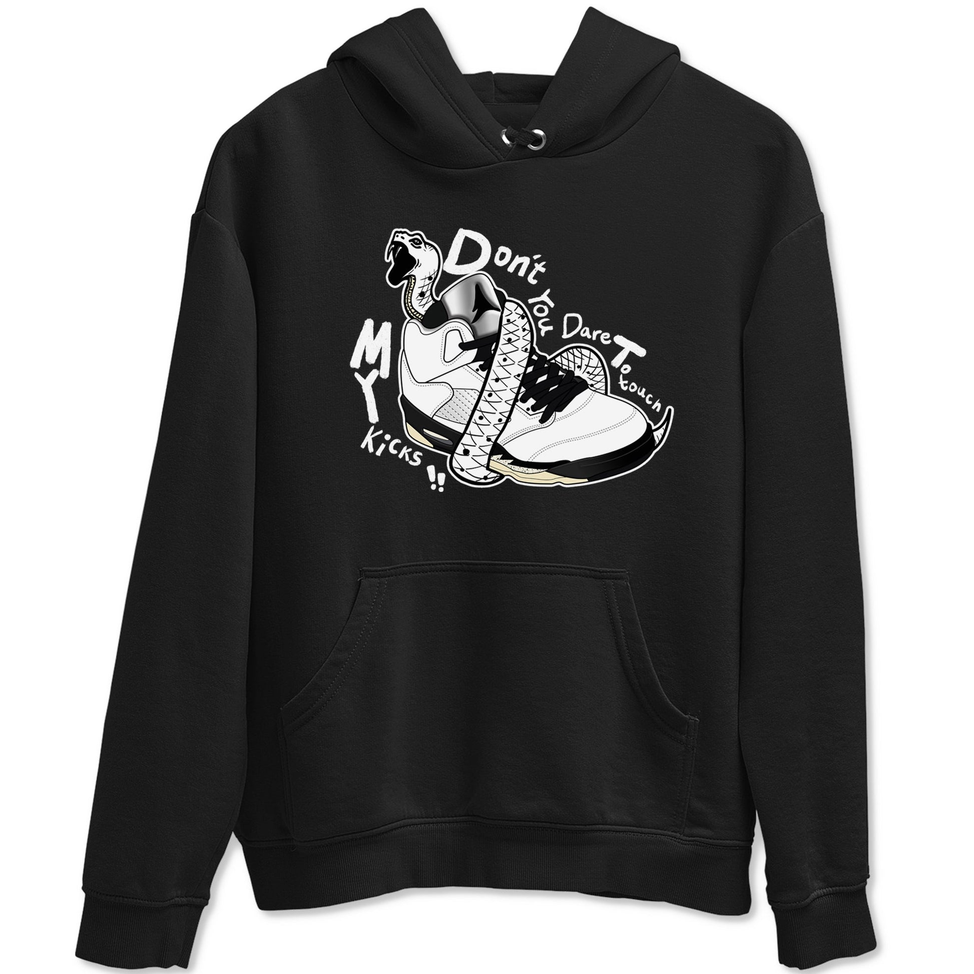 5s White Black shirts to match jordans Don't Touch My Kicks sneaker match tees Air Jordan 5 Retro White Black match shoes to clothes SNRT Sneaker Tees unisex cotton Black 2 shirts