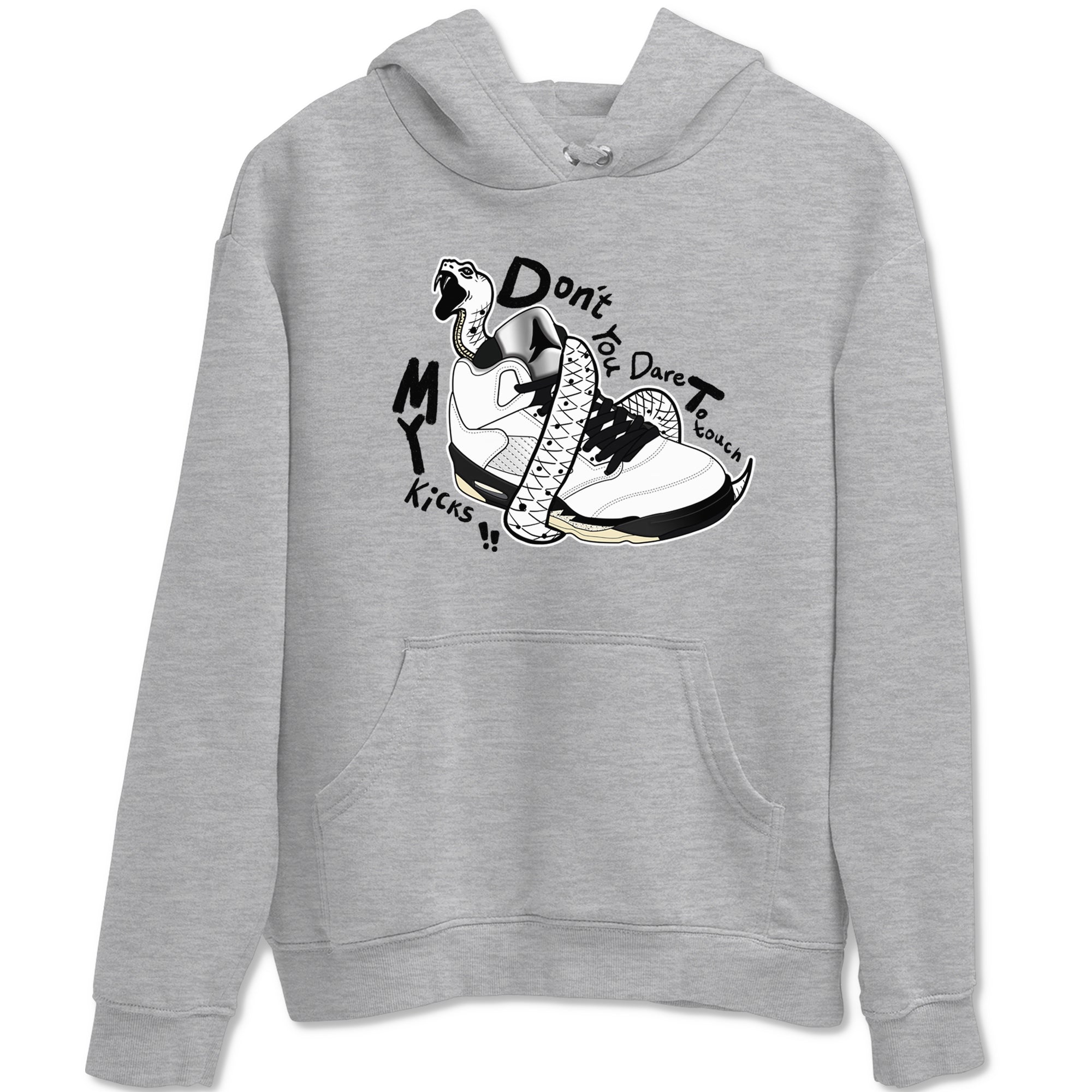 5s White Black shirts to match jordans Don't Touch My Kicks sneaker match tees Air Jordan 5 Retro White Black match shoes to clothes SNRT Sneaker Tees unisex cotton Heather Grey 2 shirts