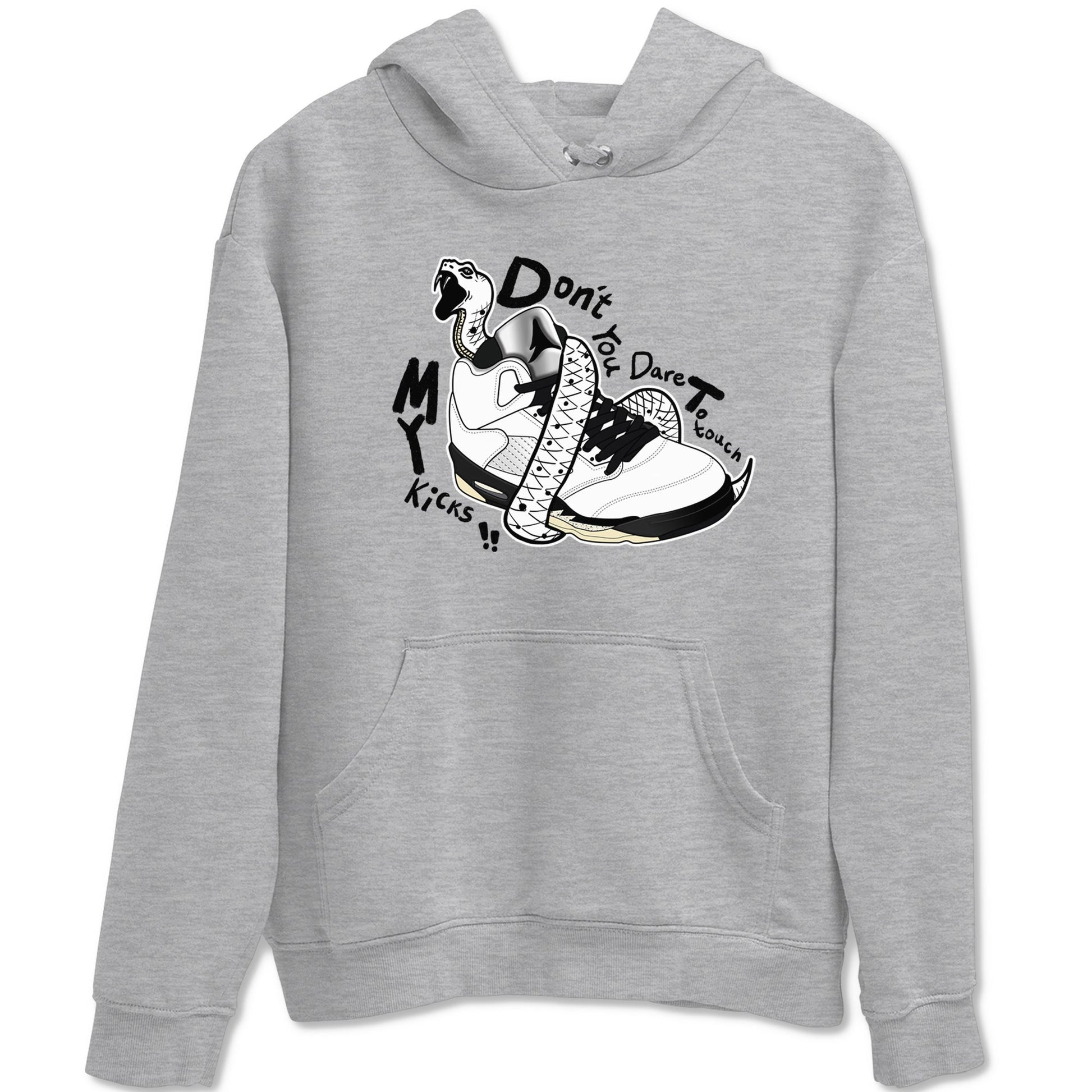5s White Black shirts to match jordans Don't Touch My Kicks sneaker match tees Air Jordan 5 Retro White Black match shoes to clothes SNRT Sneaker Tees unisex cotton Heather Grey 2 shirts