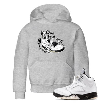 5s White Black shirts to match jordans Don't Touch My Kicks sneaker match tees Air Jordan 5 Retro White Black match shoes to clothes SNRT Sneaker Tees Youth Baby Heather Grey 1 tee