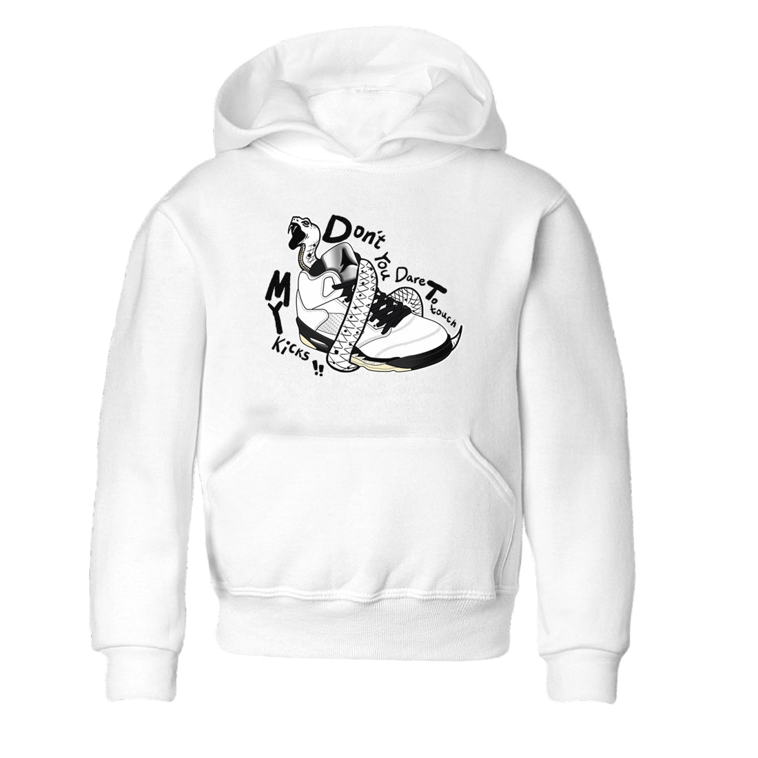 5s White Black shirts to match jordans Don't Touch My Kicks sneaker match tees Air Jordan 5 Retro White Black match shoes to clothes SNRT Sneaker Tees Youth Baby White 2 tee