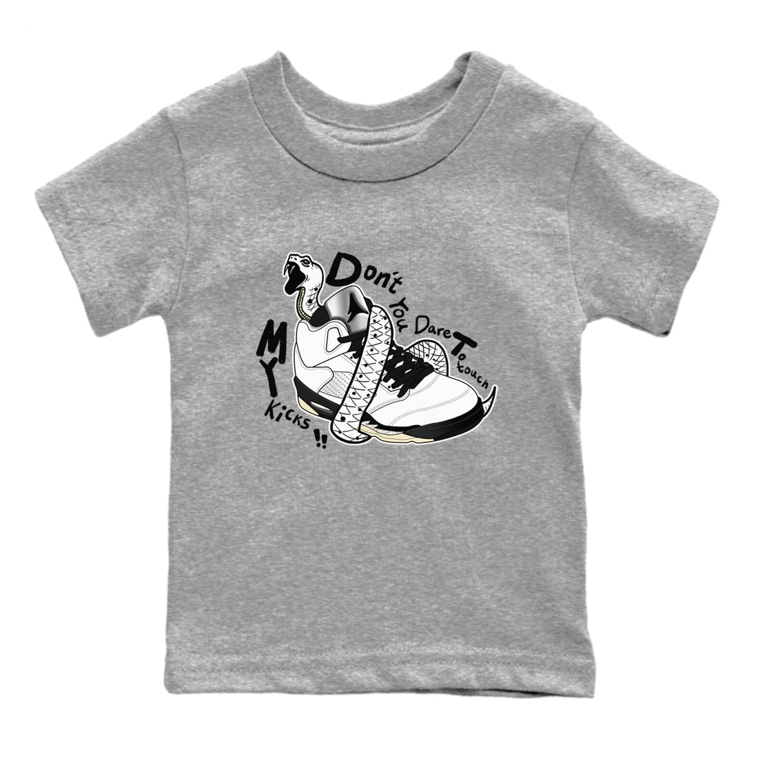 5s White Black shirts to match jordans Don't Touch My Kicks sneaker match tees Air Jordan 5 Retro White Black match shoes to clothes SNRT Sneaker Tees Youth Baby Heather Grey 2 tee