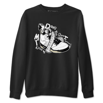 5s White Black shirts to match jordans Don't Touch My Kicks sneaker match tees Air Jordan 5 Retro White Black match shoes to clothes SNRT Sneaker Tees unisex cotton Black 2 shirts