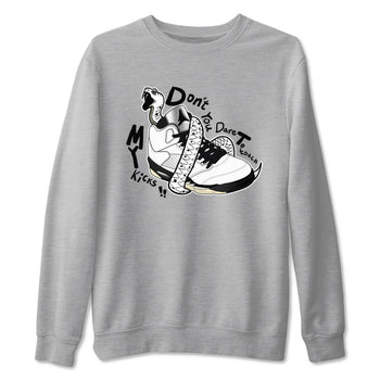 5s White Black shirts to match jordans Don't Touch My Kicks sneaker match tees Air Jordan 5 Retro White Black match shoes to clothes SNRT Sneaker Tees unisex cotton Heather Grey 2 shirts