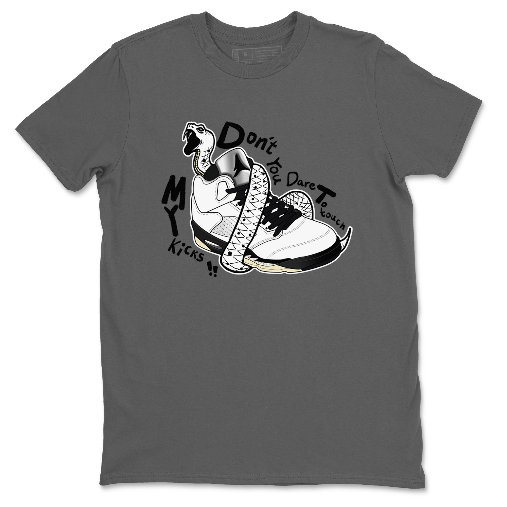 5s White Black shirts to match jordans Don't Touch My Kicks sneaker match tees Air Jordan 5 Retro White Black match shoes to clothes SNRT Sneaker Tees unisex cotton Cool Grey 2 shirts