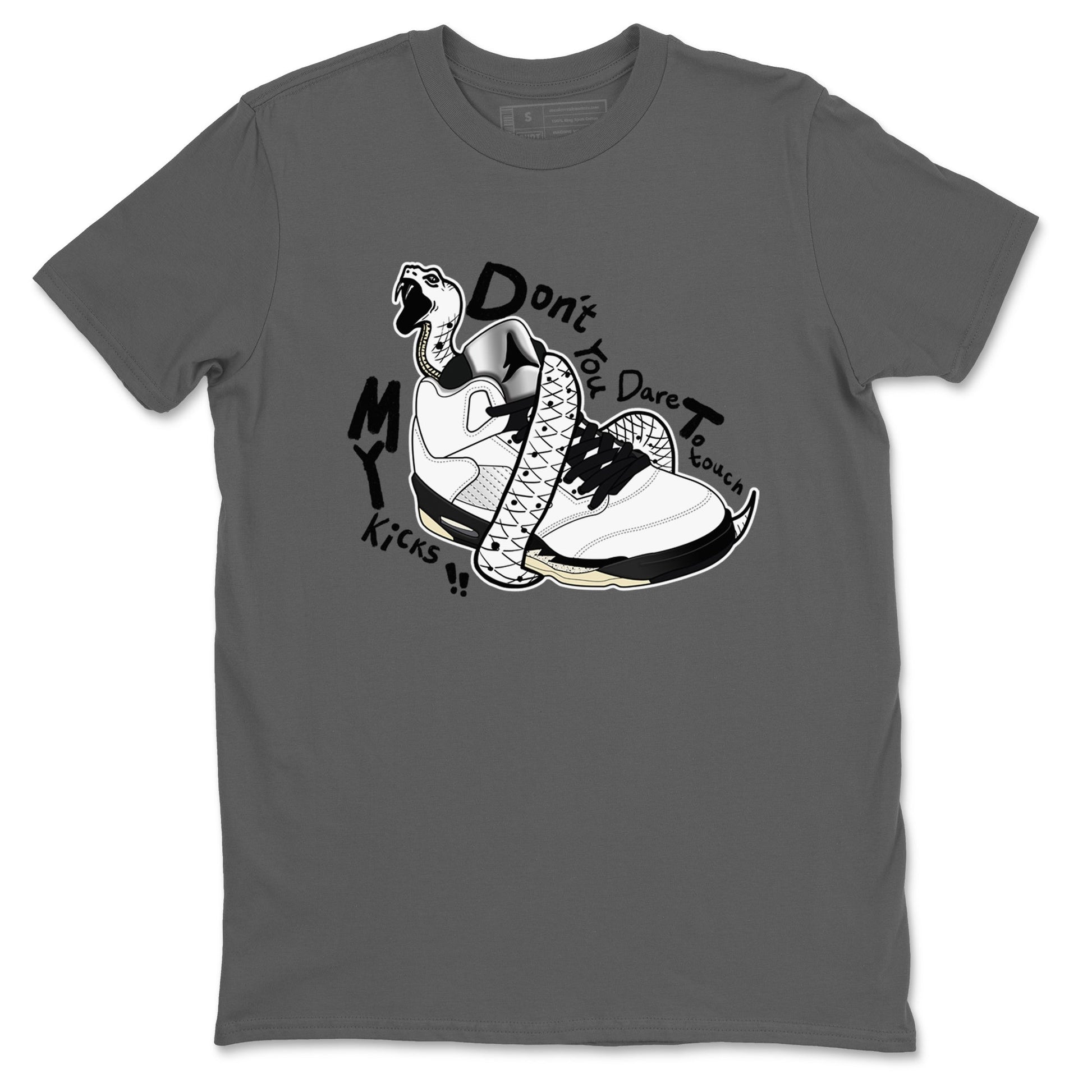 5s White Black shirts to match jordans Don't Touch My Kicks sneaker match tees Air Jordan 5 Retro White Black match shoes to clothes SNRT Sneaker Tees unisex cotton Cool Grey 2 shirts