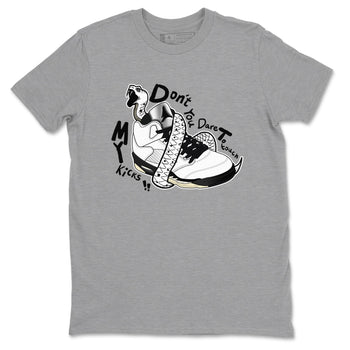5s White Black shirts to match jordans Don't Touch My Kicks sneaker match tees Air Jordan 5 Retro White Black match shoes to clothes SNRT Sneaker Tees unisex cotton Heather Grey 2 shirts