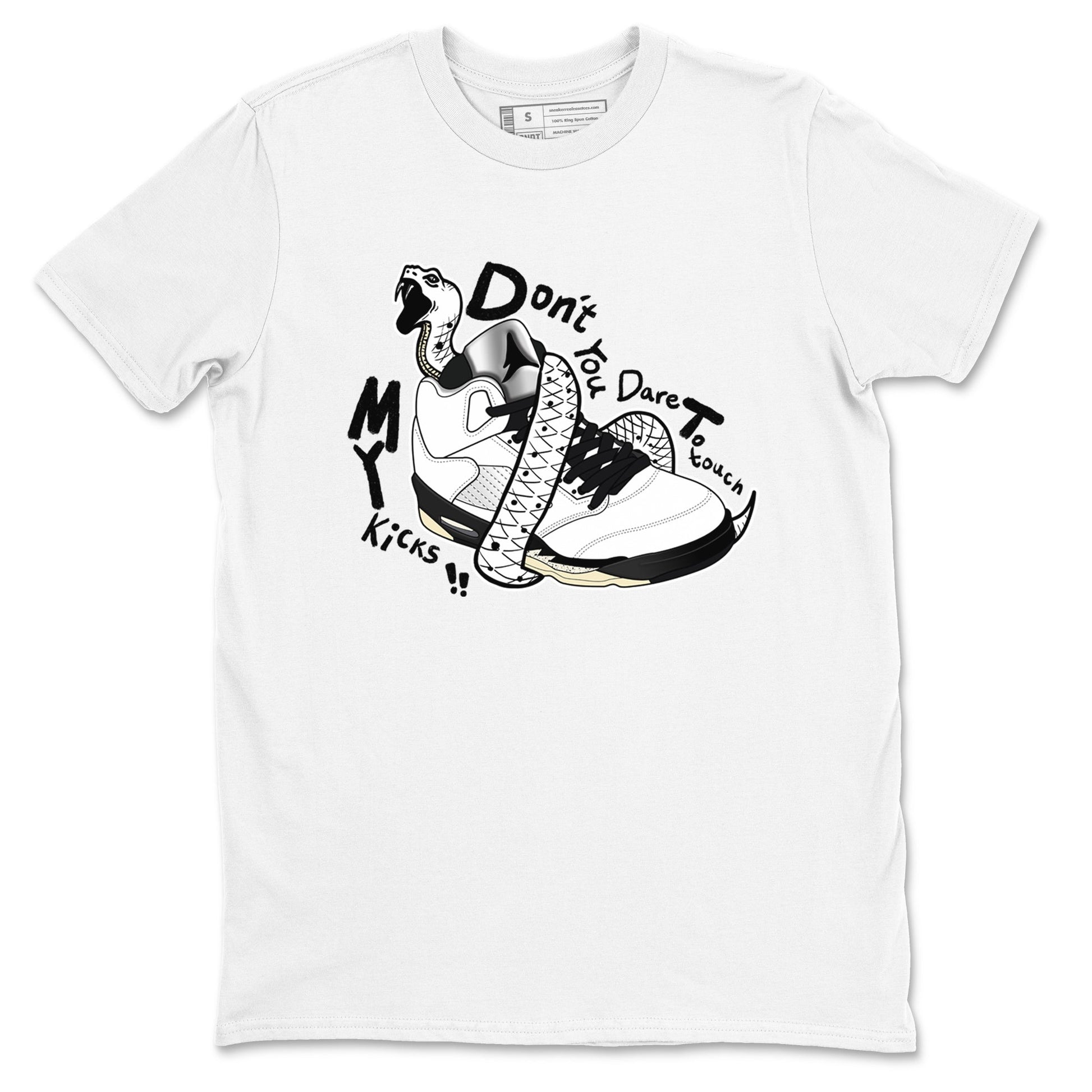 5s White Black shirts to match jordans Don't Touch My Kicks sneaker match tees Air Jordan 5 Retro White Black match shoes to clothes SNRT Sneaker Tees unisex cotton White 2 shirts