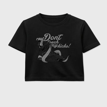 Sneaker match tees – Sneaker Tees To Match Air Jordan 6 Cap and Gown Shoes – Don't Touch My Kicks Crop T-Shirt Black 2