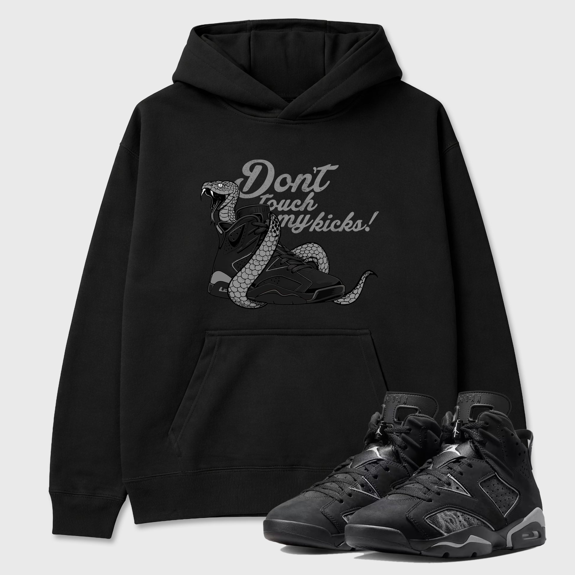 Sneaker match tees – Sneaker Tees To Match Air Jordan 6 Cap and Gown Shoes – Don't Touch My Kicks Tee Black 1