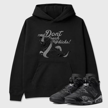 Sneaker match tees – Sneaker Tees To Match Air Jordan 6 Cap and Gown Shoes – Don't Touch My Kicks Tee Black 1