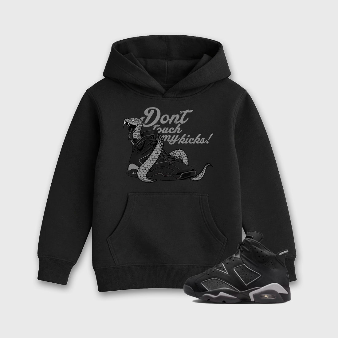 Sneaker match tees – Sneaker Tees To Match Air Jordan 6 Cap and Gown Shoes – Don't Touch My Kicks Kids T-Shirt Black 1