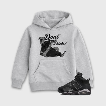 Sneaker match tees – Sneaker Tees To Match Air Jordan 6 Cap and Gown Shoes – Don't Touch My Kicks Kids T-Shirt Heather Grey 1