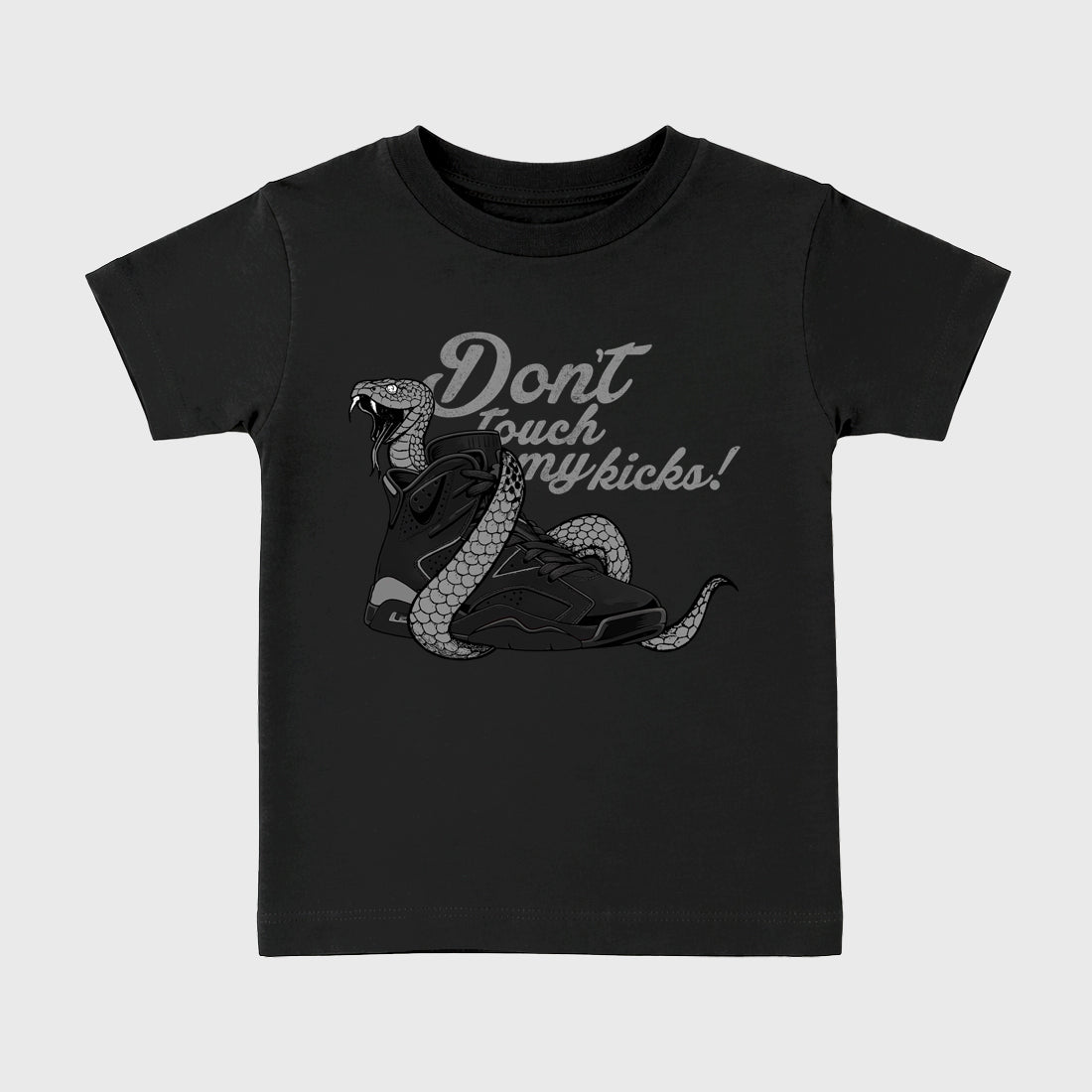 Sneaker match tees – Sneaker Tees To Match Air Jordan 6 Cap and Gown Shoes – Don't Touch My Kicks Kids T-Shirt Black 2