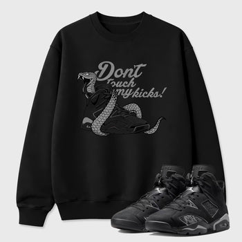 Sneaker match tees – Sneaker Tees To Match Air Jordan 6 Cap and Gown Shoes – Don't Touch My Kicks Tee Black 1