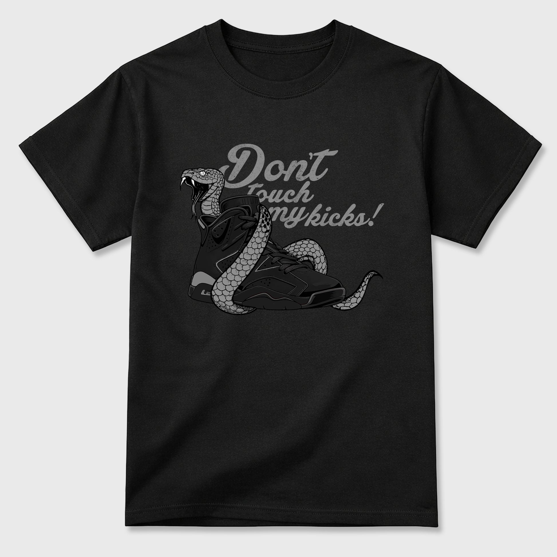 Sneaker match tees – Sneaker Tees To Match Air Jordan 6 Cap and Gown Shoes – Don't Touch My Kicks Tee Black 2
