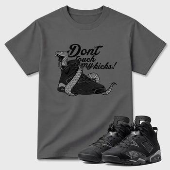 Sneaker match tees – Sneaker Tees To Match Air Jordan 6 Cap and Gown Shoes – Don't Touch My Kicks Tee Cool Grey 1
