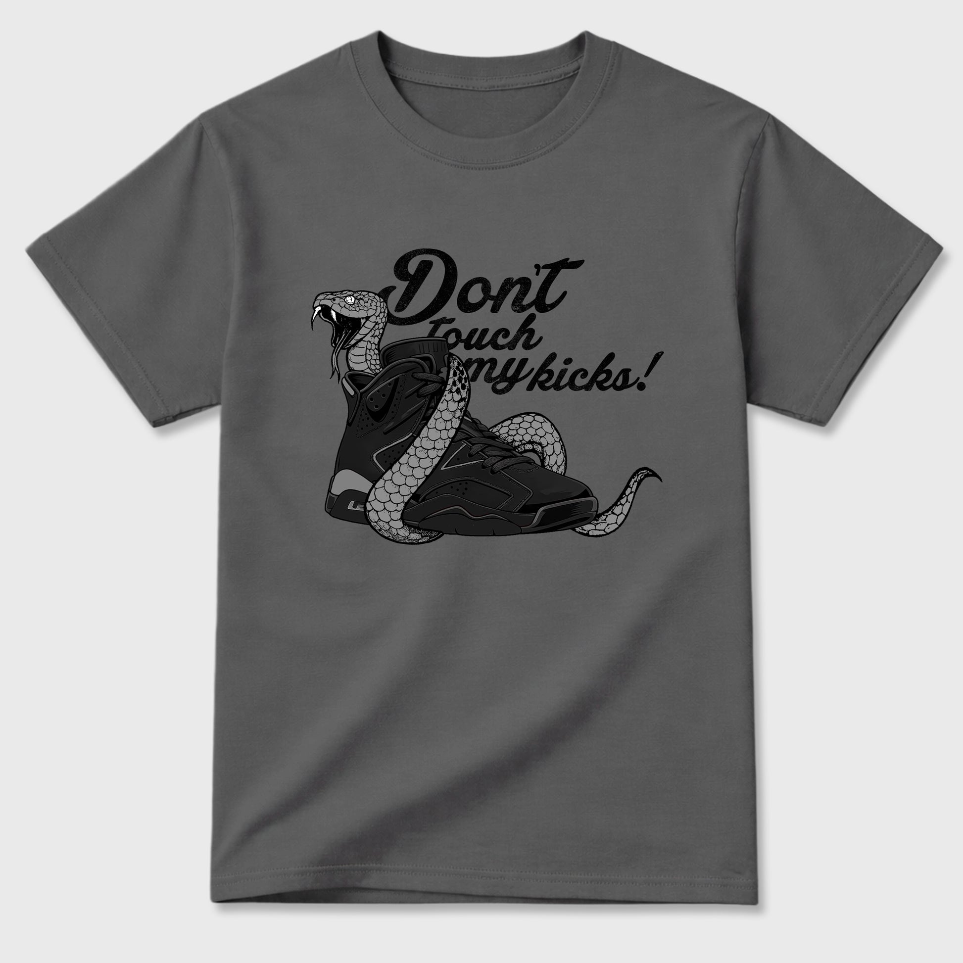 Sneaker match tees – Sneaker Tees To Match Air Jordan 6 Cap and Gown Shoes – Don't Touch My Kicks Tee Cool Grey 2