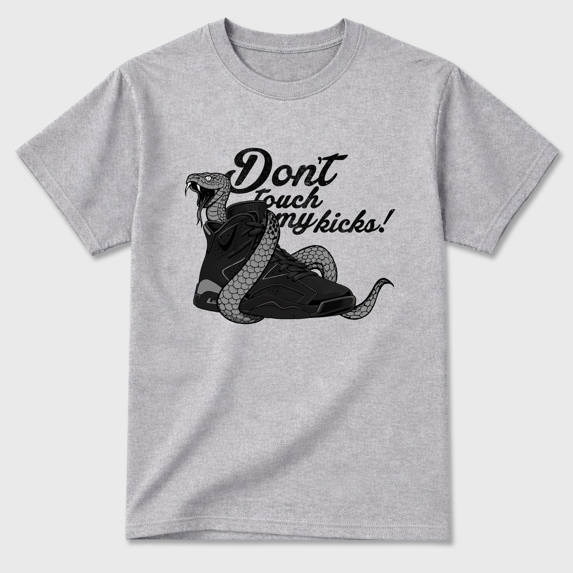 Sneaker match tees – Sneaker Tees To Match Air Jordan 6 Cap and Gown Shoes – Don't Touch My Kicks Tee Heather Grey 2
