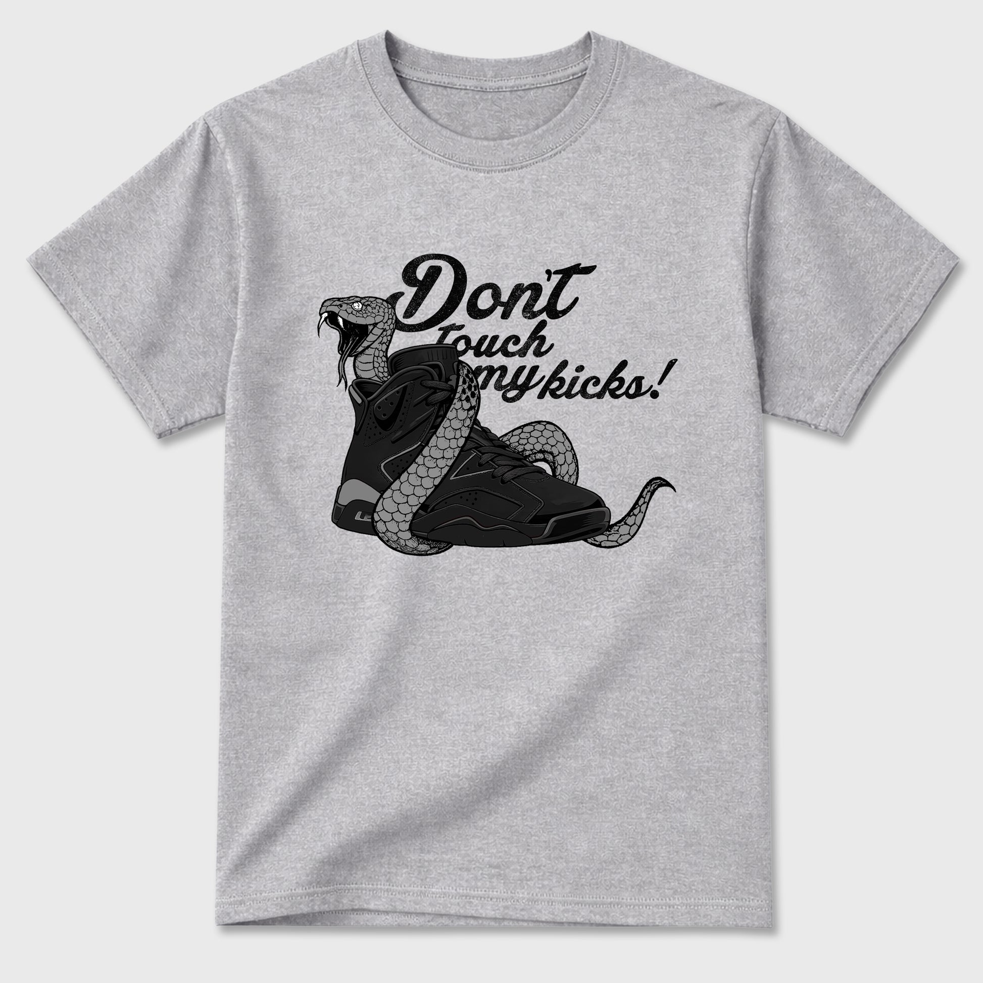 Sneaker match tees – Sneaker Tees To Match Air Jordan 6 Cap and Gown Shoes – Don't Touch My Kicks Tee Heather Grey 2