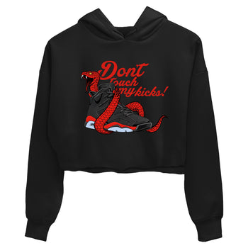 Sneaker match tees – Sneaker Tees To Match Air Jordan 6 Reverse Infrared Shoes – Don't Touch My Kicks Crop T-Shirt Black 2
