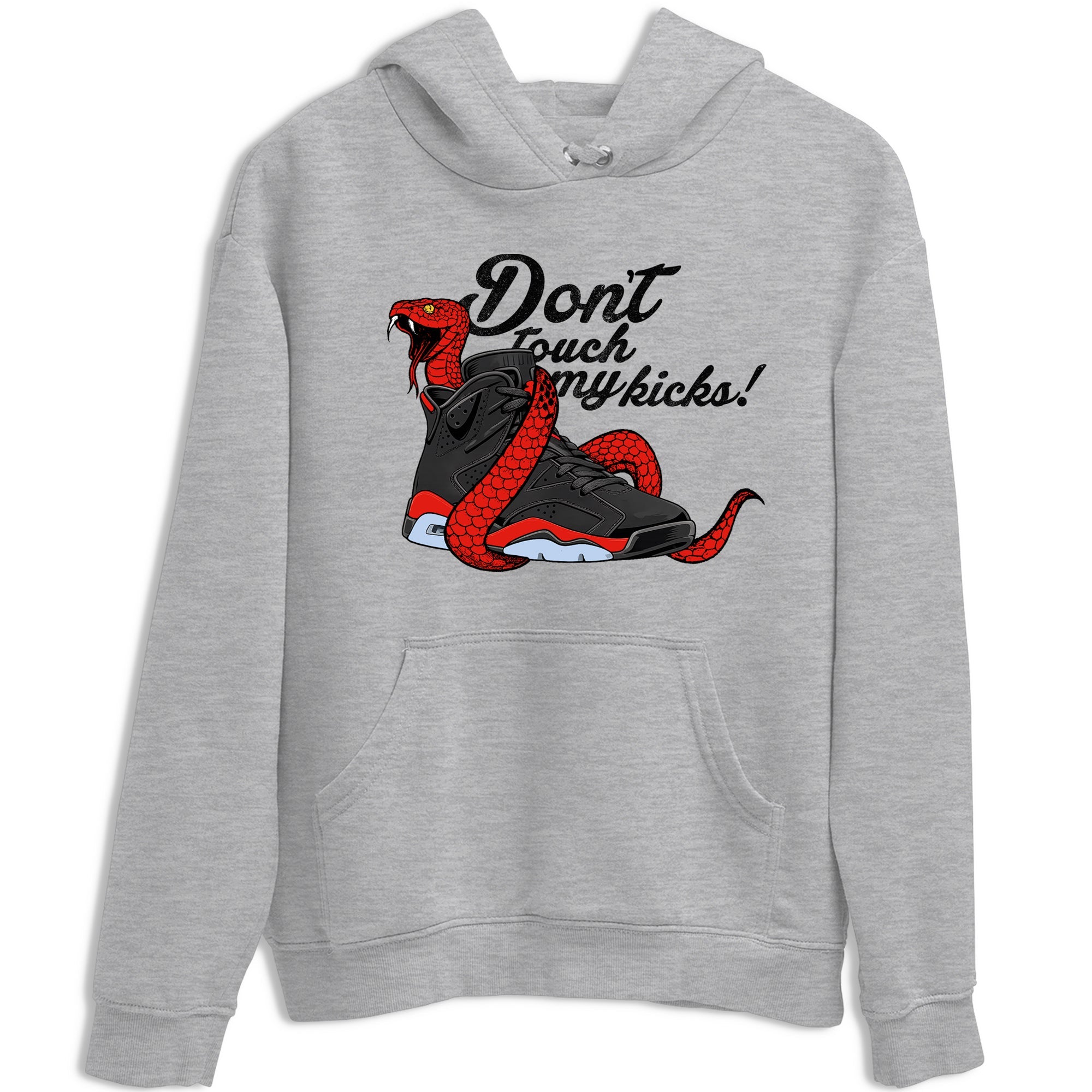 Sneaker match tees – Sneaker Tees To Match Air Jordan 6 Reverse Infrared Shoes – Don't Touch My Kicks Tee Heather Grey 2
