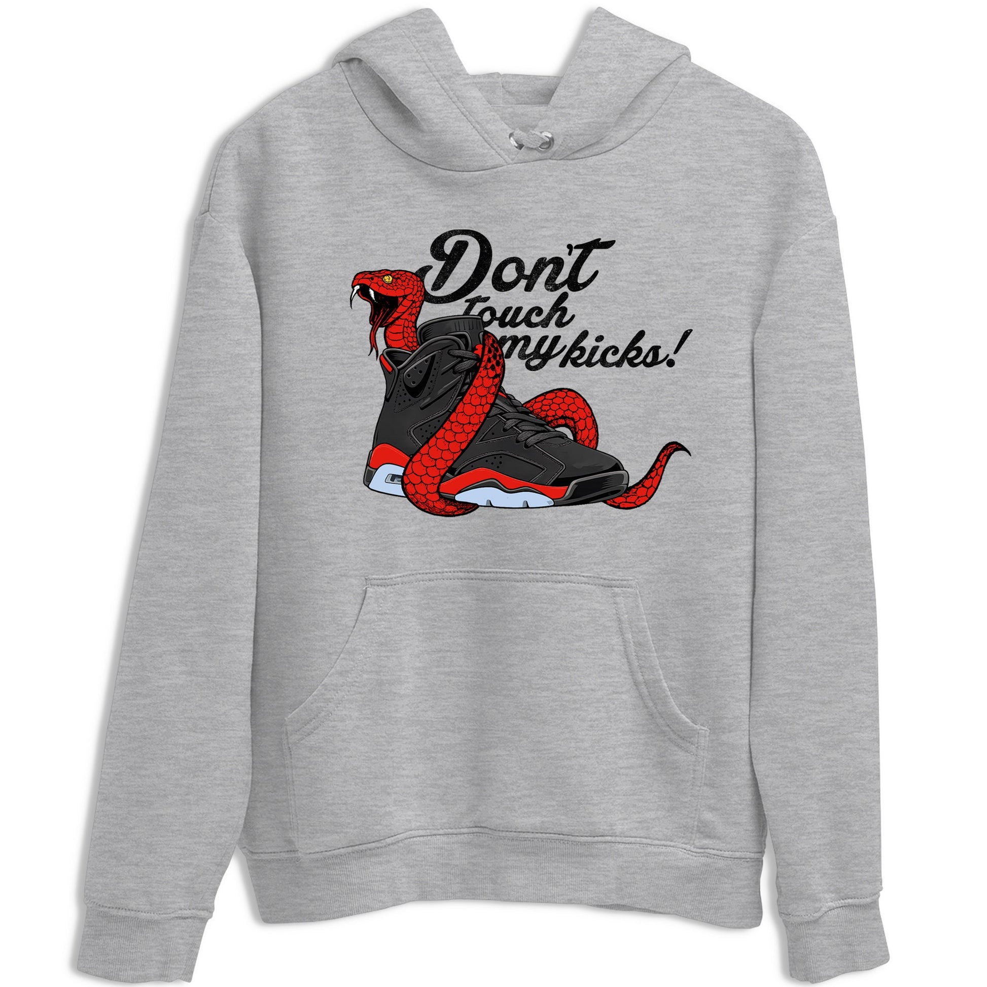 Sneaker match tees – Sneaker Tees To Match Air Jordan 6 Reverse Infrared Shoes – Don't Touch My Kicks Tee Heather Grey 2