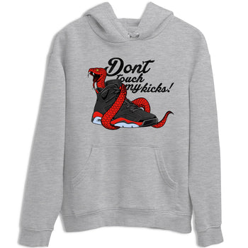 Sneaker match tees – Sneaker Tees To Match Air Jordan 6 Reverse Infrared Shoes – Don't Touch My Kicks Tee Heather Grey 2