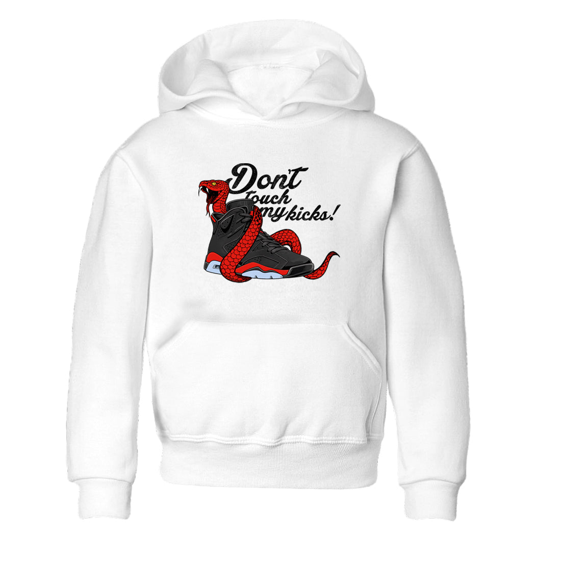 Sneaker match tees – Sneaker Tees To Match Air Jordan 6 Reverse Infrared Shoes – Don't Touch My Kicks Kids T-Shirt White 2