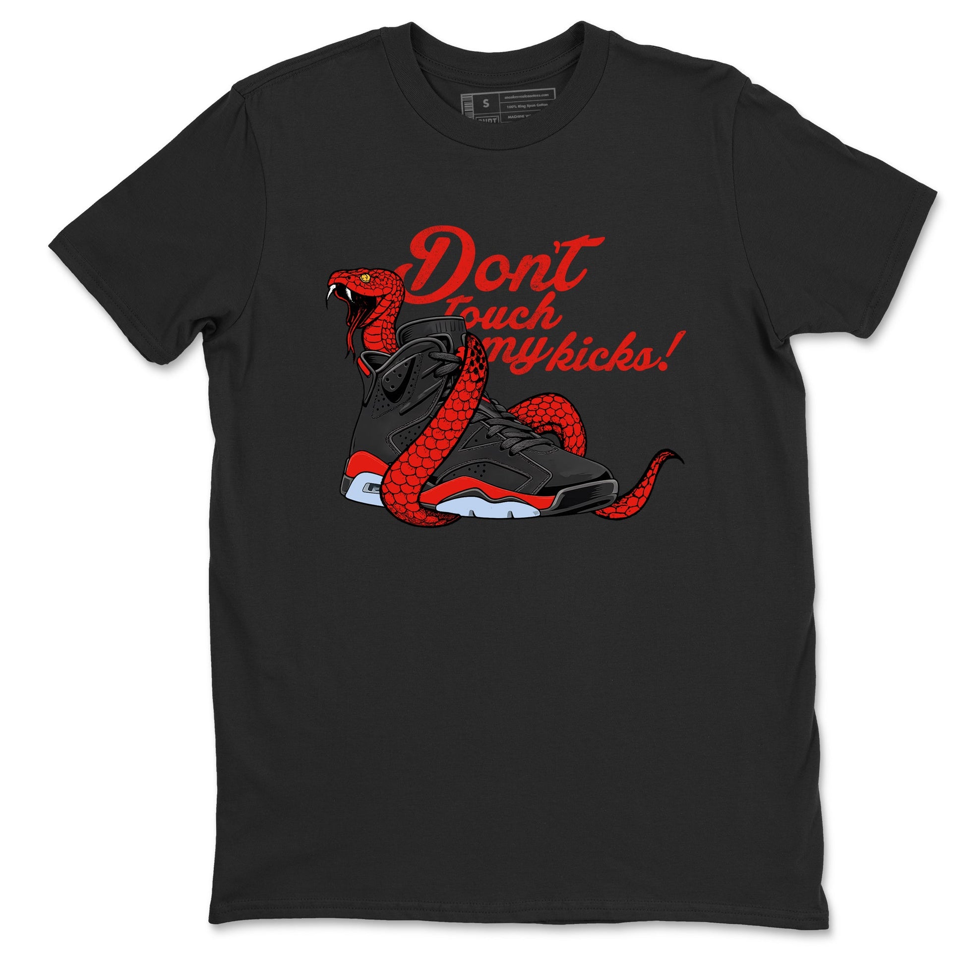 Sneaker match tees – Sneaker Tees To Match Air Jordan 6 Reverse Infrared Shoes – Don't Touch My Kicks Tee Black 2
