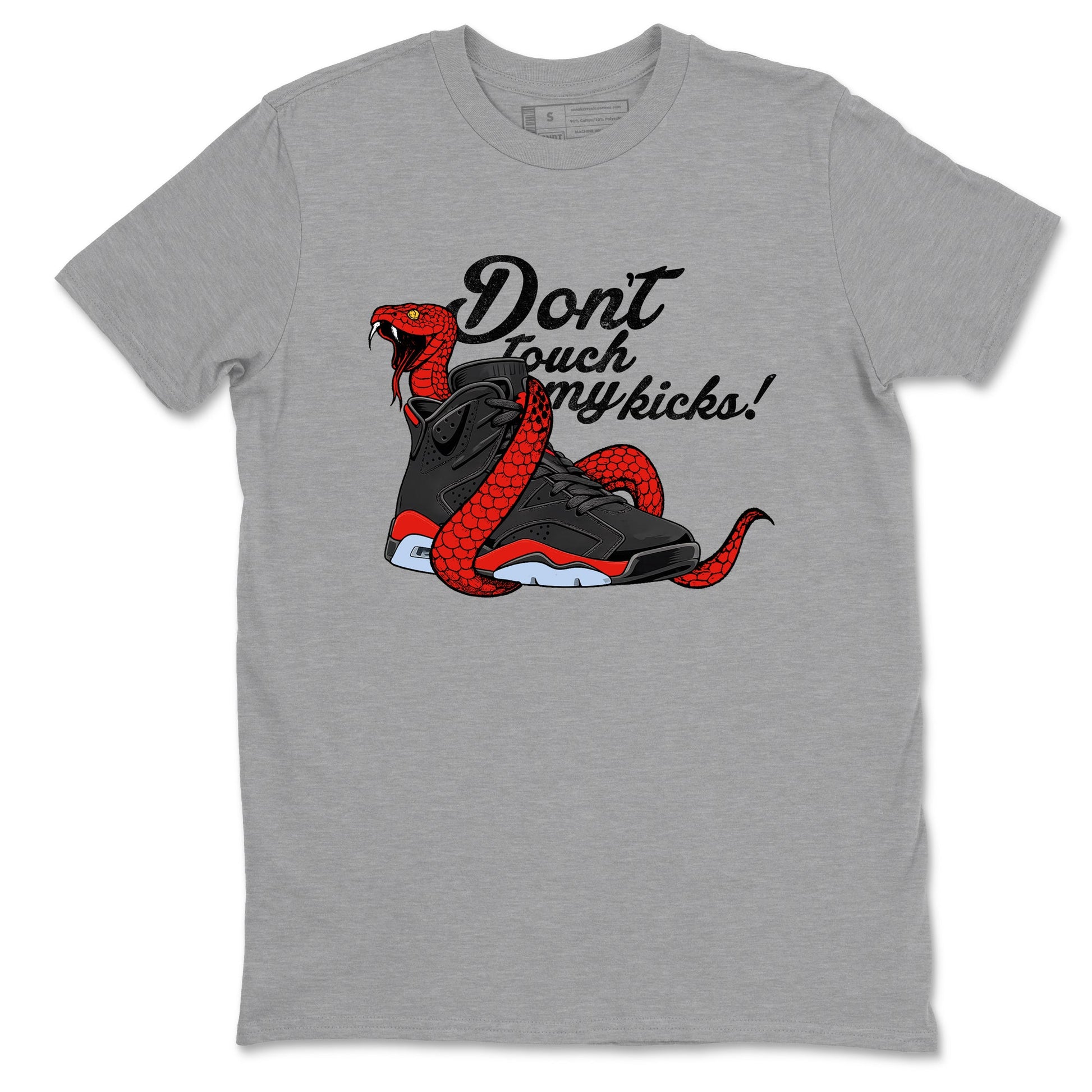 Sneaker match tees – Sneaker Tees To Match Air Jordan 6 Reverse Infrared Shoes – Don't Touch My Kicks Tee Heather Grey 2