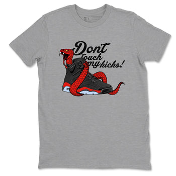 Sneaker match tees – Sneaker Tees To Match Air Jordan 6 Reverse Infrared Shoes – Don't Touch My Kicks Tee Heather Grey 2