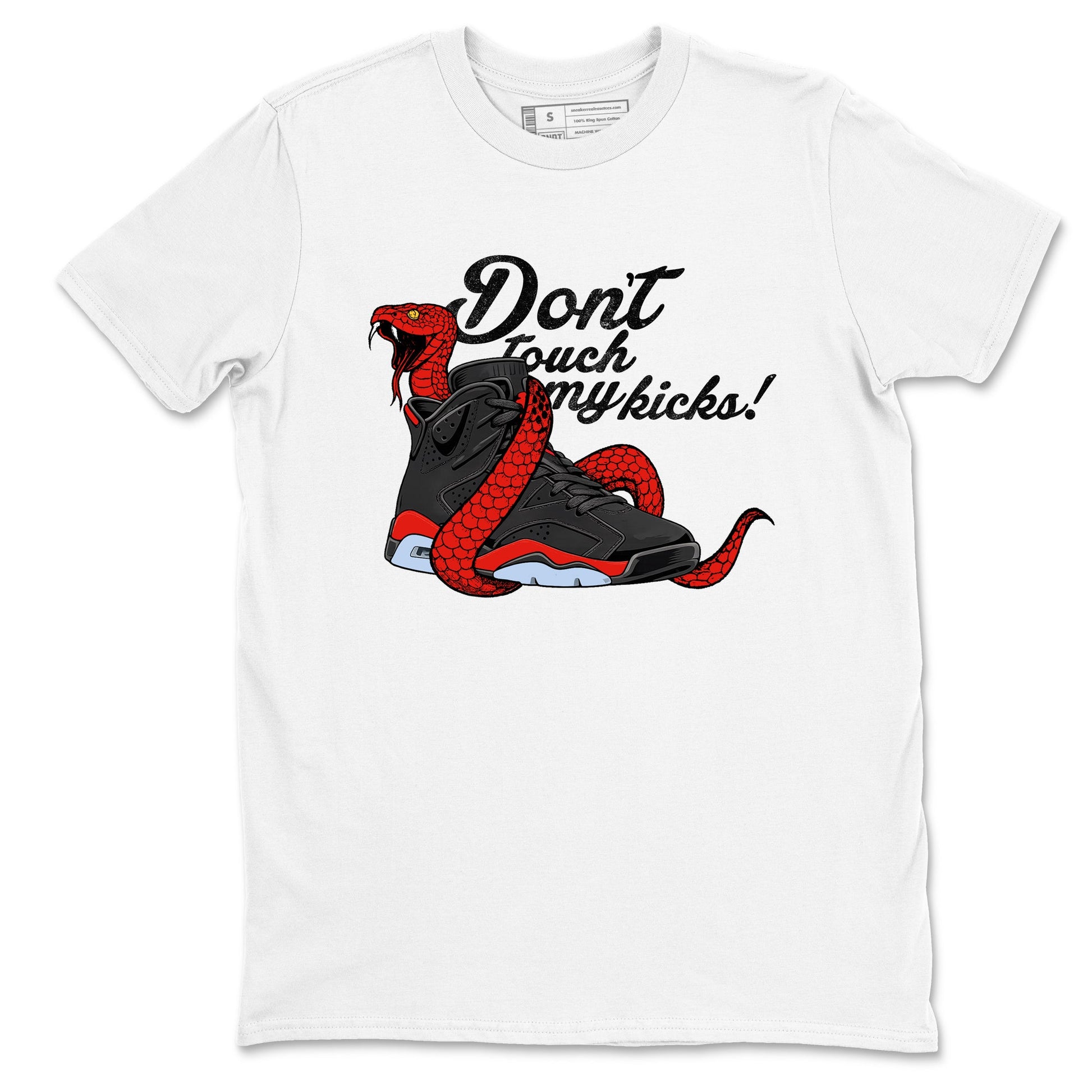 Sneaker match tees – Sneaker Tees To Match Air Jordan 6 Reverse Infrared Shoes – Don't Touch My Kicks Tee White 2