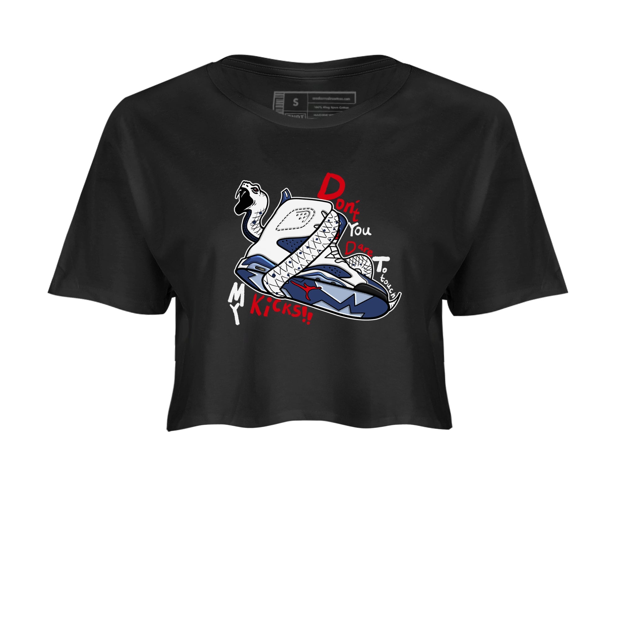 6s White And Midnight Navy shirts to match jordans Don't Touch My Kicks sneaker match tees Air Jordan 6 White And Midnight Navy SNRT Sneaker Tees streetwear brand Black 2 crop tee