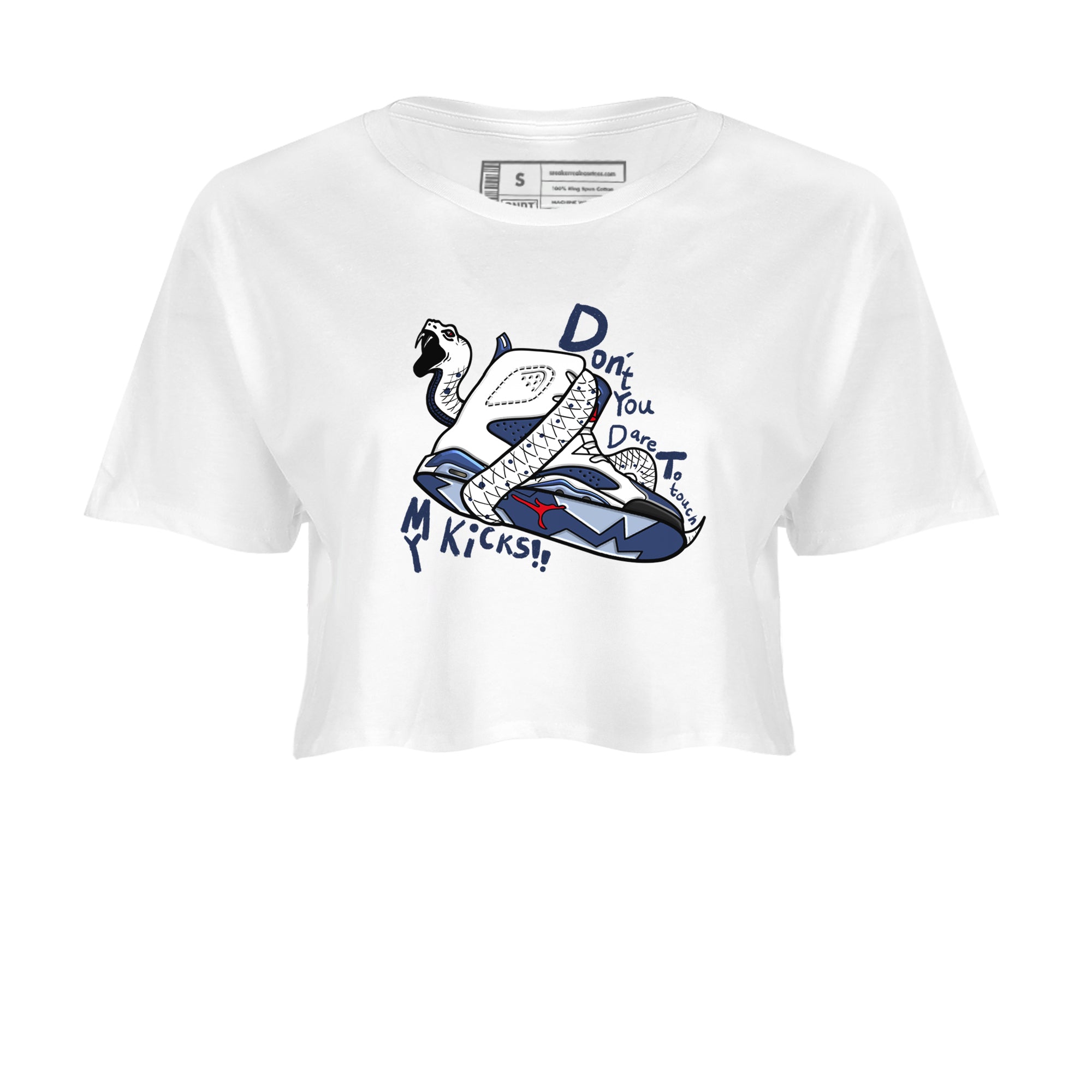 6s White And Midnight Navy shirts to match jordans Don't Touch My Kicks sneaker match tees Air Jordan 6 White And Midnight Navy SNRT Sneaker Tees streetwear brand White 2 crop tee
