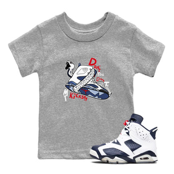 6s White And Midnight Navy shirts to match jordans Don't Touch My Kicks sneaker match tees Air Jordan 6 White And Midnight Navy SNRT Sneaker Tees streetwear brand Baby and Youth Heather Grey 1 cotton tee