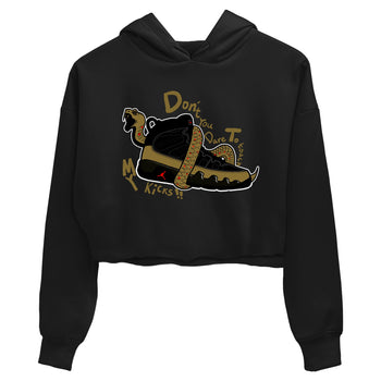 9s Olive shirts to match jordans Don't Touch My Kicks sneaker match tees Air Jordan 9 Olive match shoes to clothes SNRT Sneaker Tees unisex cotton Black 2 crop tee