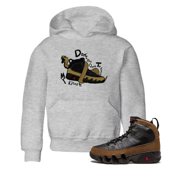 9s Olive shirts to match jordans Don't Touch My Kicks sneaker match tees Air Jordan 9 Olive match shoes to clothes SNRT Sneaker Tees Youth Baby Heather Grey 1 tee