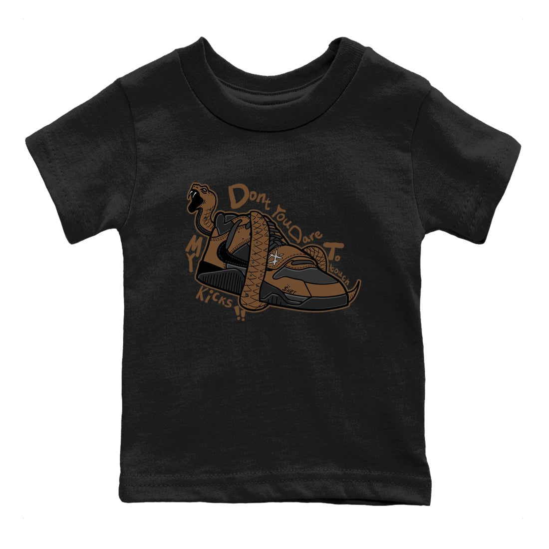 Jordan Jumpman Jack TR Travis Scott Dark Mocha shirts to match jordans Don't Touch My Kicks sneaker match tees Jordan Jumpman Jack Travis Scott Dark Mocha match shoes to clothes SNRT Sneaker Tees Youth Baby Black 2 tee