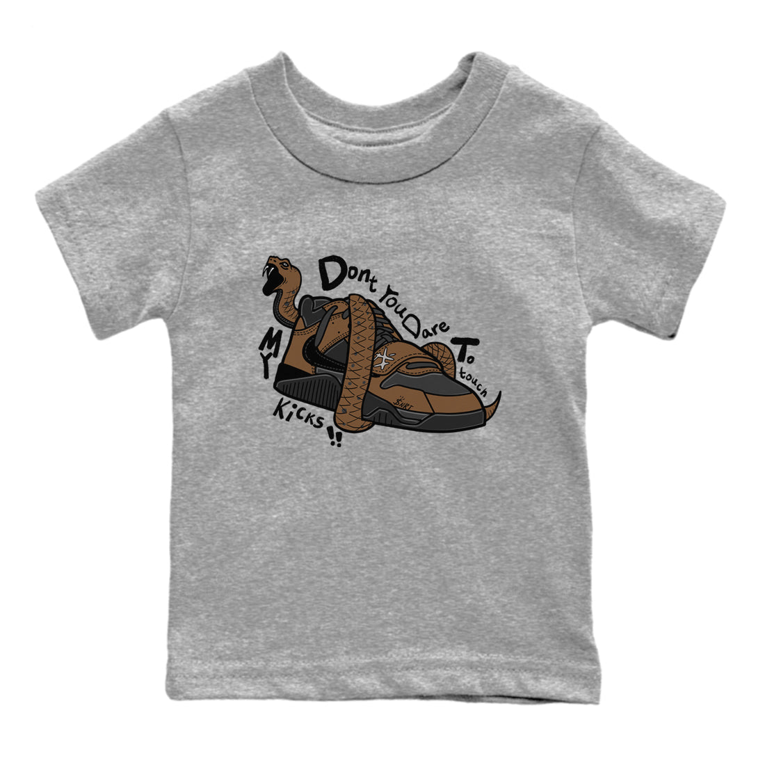 Jordan Jumpman Jack TR Travis Scott Dark Mocha shirts to match jordans Don't Touch My Kicks sneaker match tees Jordan Jumpman Jack Travis Scott Dark Mocha match shoes to clothes SNRT Sneaker Tees Youth Baby Heather Grey 2 tee