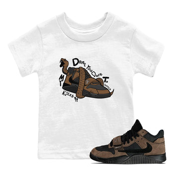 Jordan Jumpman Jack TR Travis Scott Dark Mocha shirts to match jordans Don't Touch My Kicks sneaker match tees Jordan Jumpman Jack Travis Scott Dark Mocha match shoes to clothes SNRT Sneaker Tees Youth Baby White 1 tee