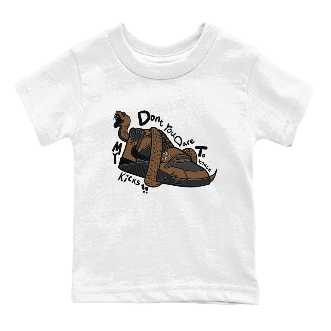 Jordan Jumpman Jack TR Travis Scott Dark Mocha shirts to match jordans Don't Touch My Kicks sneaker match tees Jordan Jumpman Jack Travis Scott Dark Mocha match shoes to clothes SNRT Sneaker Tees Youth Baby White 2 tee