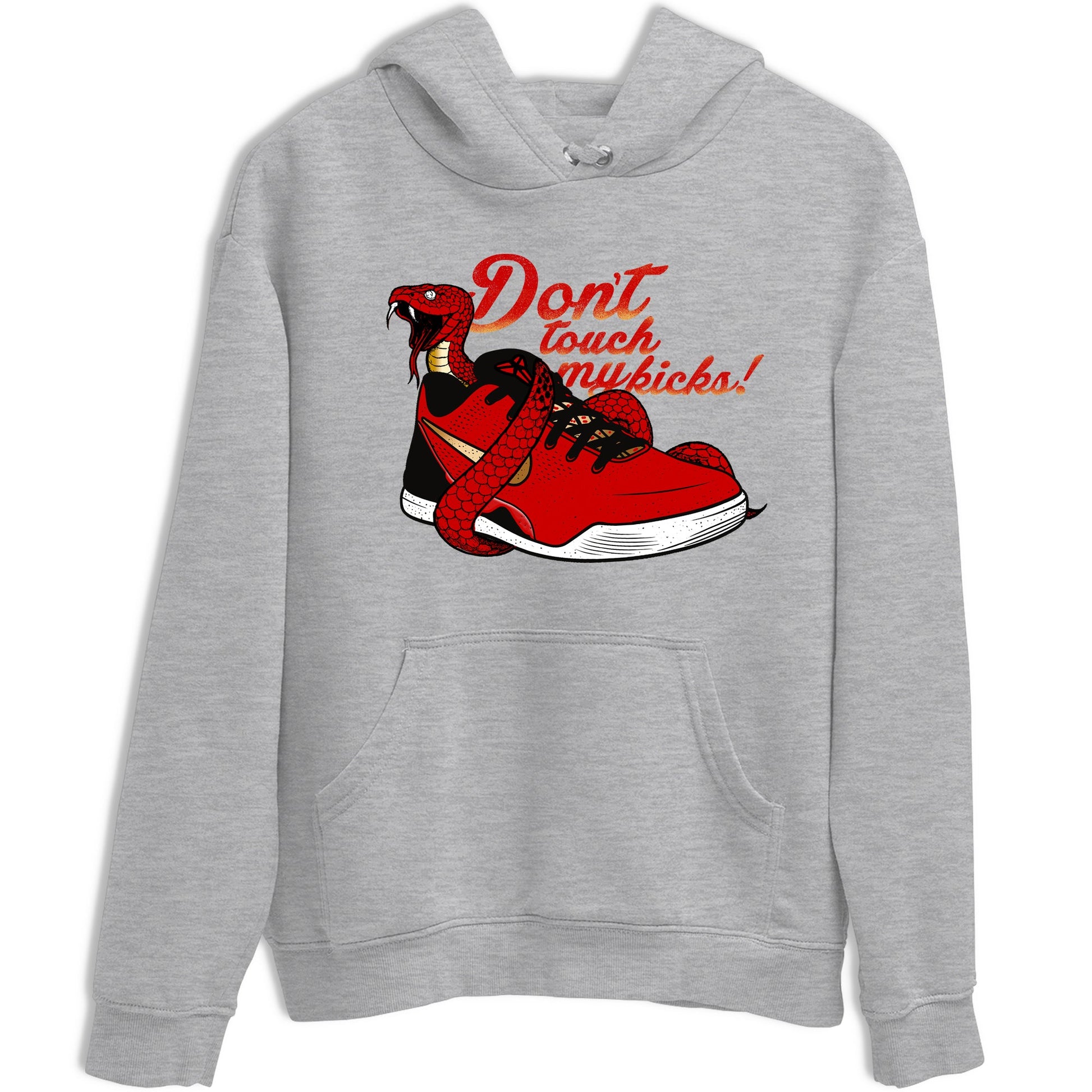Sneaker match tees – Sneaker Tees To Match Nike KB 9 China Kobe 9 Low Proto EM University Red and Metallic Gold Shoes – Don't Touch My Kicks Tee Heather Grey 2