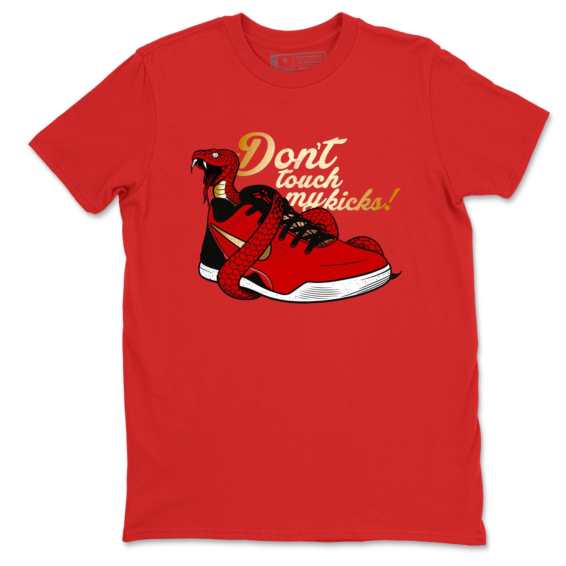 Sneaker match tees – Sneaker Tees To Match Nike KB 9 China Kobe 9 Low Proto EM University Red and Metallic Gold Shoes – Don't Touch My Kicks Tee Red 2
